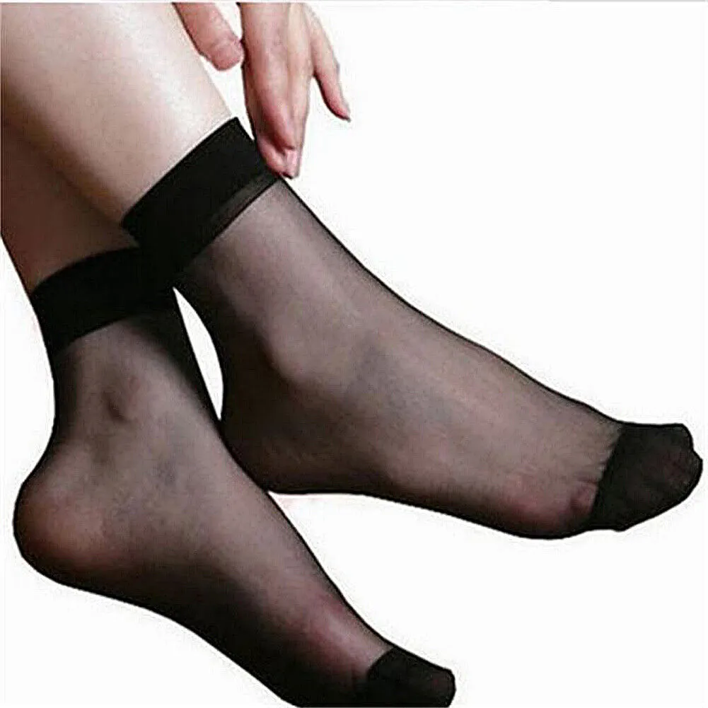 10-20 Pairs Women Nylon Elastic Short Ankle Sheer Stockings Silk Short Socks USA