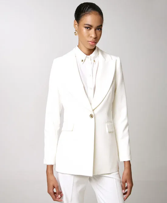 Access Fashion White Single White Lapel Blazer