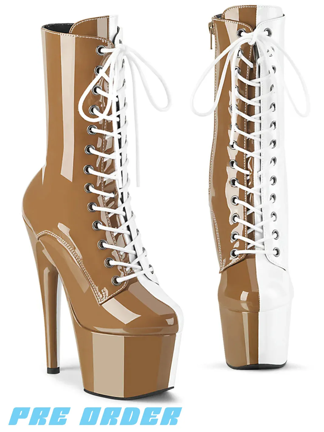 ADORE-1040TT - TAUPE / WHITE PATENT ✰ PRE ORDER ✰