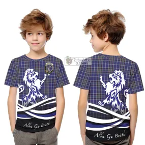 Alexander of Menstry Tartan Kid T-Shirt with Alba Gu Brath Regal Lion Emblem