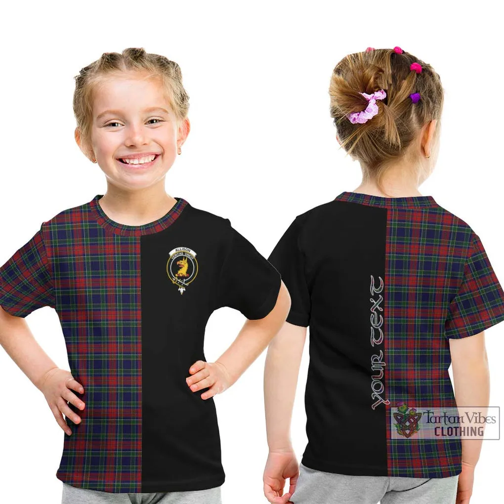 Allison Red Tartan Kid T-Shirt with Family Crest and Half Of Me Style