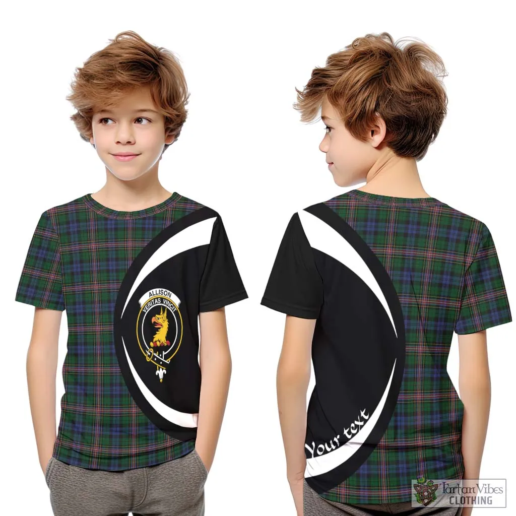 Allison Tartan Kid T-Shirt with Family Crest Circle Style