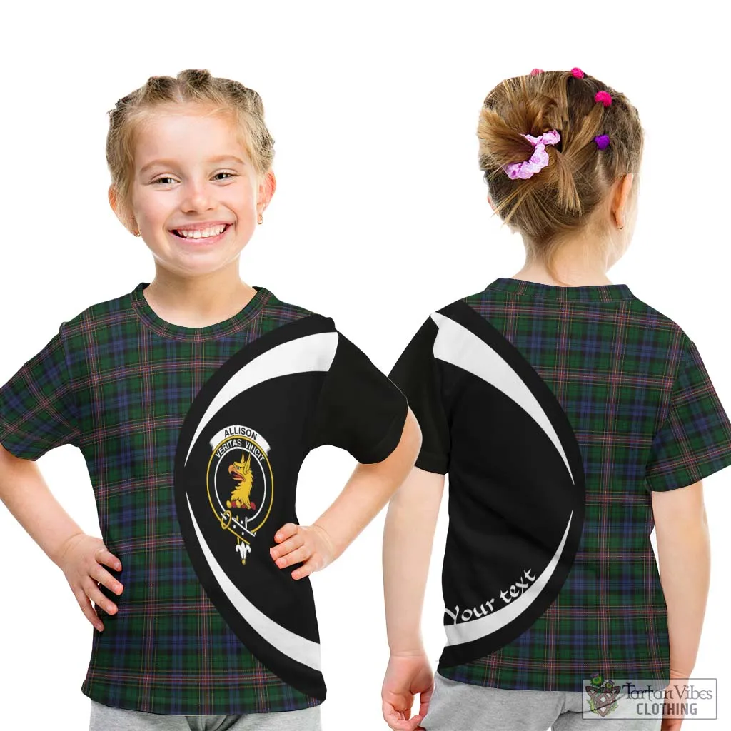 Allison Tartan Kid T-Shirt with Family Crest Circle Style