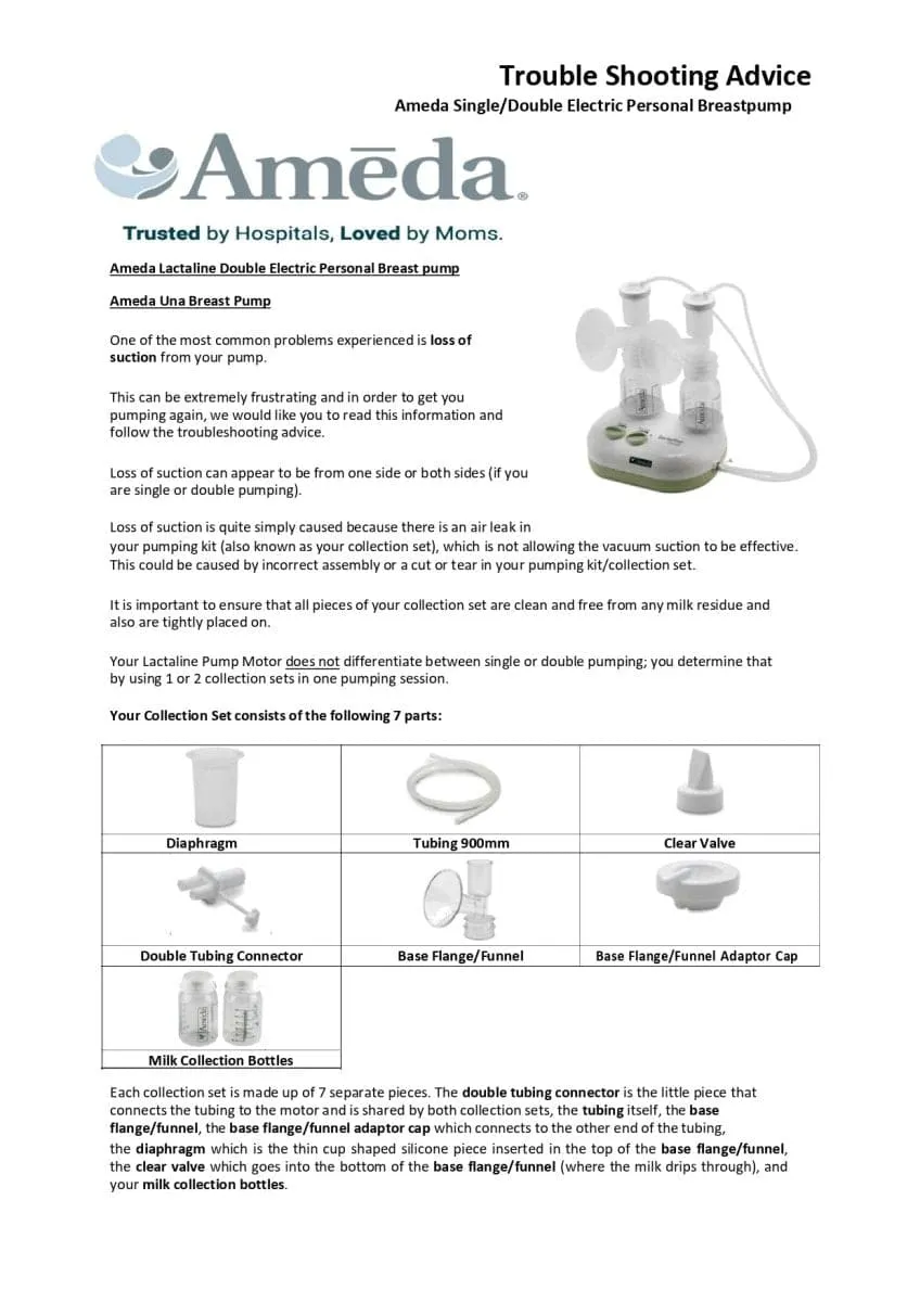 Ameda Lactaline Personal Dual Breast Pump