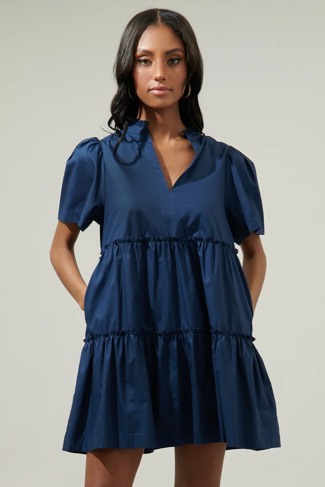 Amelia Tiered Babydoll Short Sleeve Dress