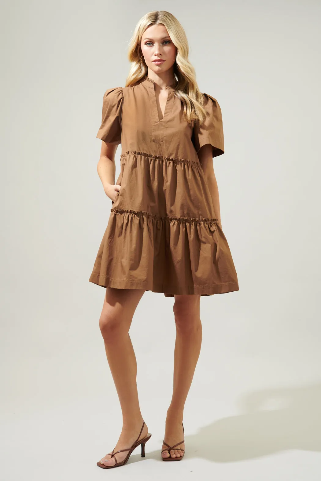 Amelia Tiered Babydoll Short Sleeve Dress