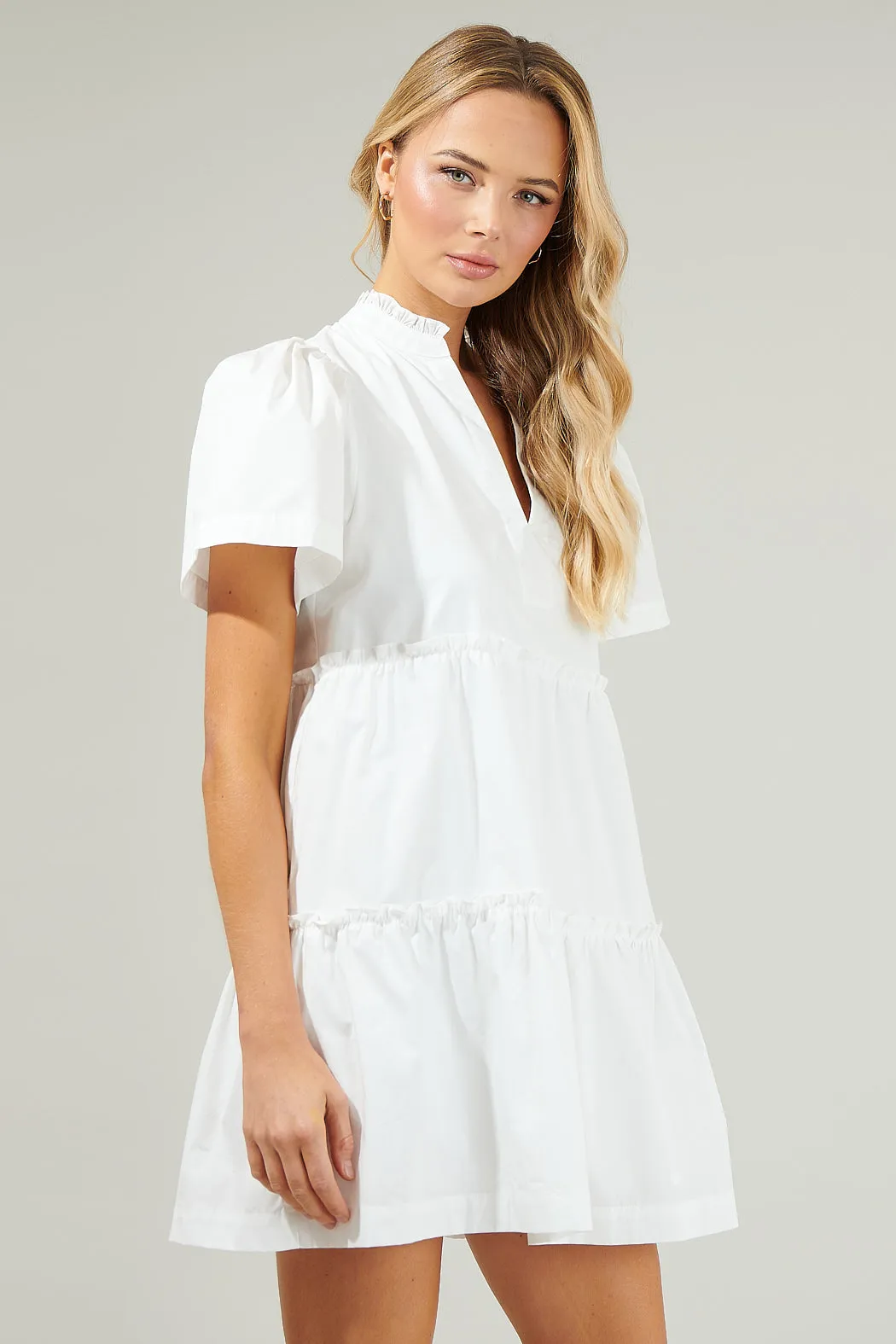 Amelia Tiered Babydoll Short Sleeve Dress