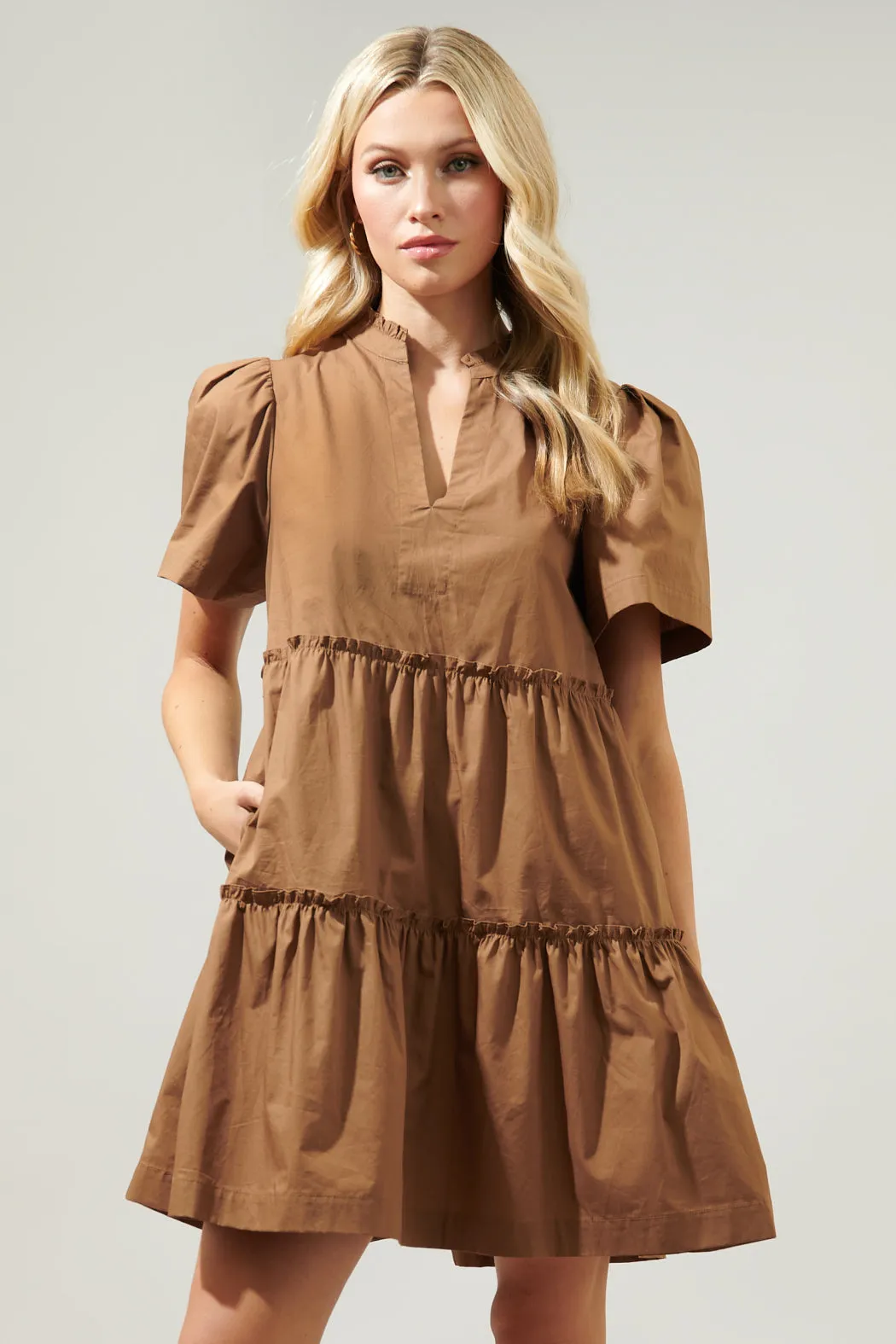 Amelia Tiered Babydoll Short Sleeve Dress