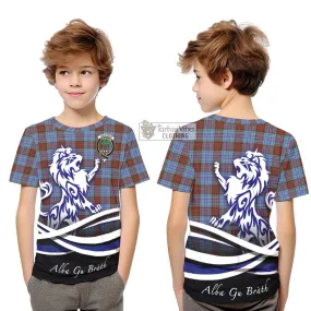 Anderson Modern Tartan Kid T-Shirt with Alba Gu Brath Regal Lion Emblem