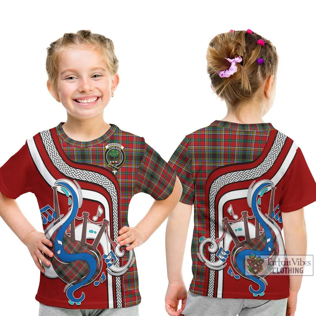 Anderson of Arbrake Tartan Kid T-Shirt with Epic Bagpipe Style