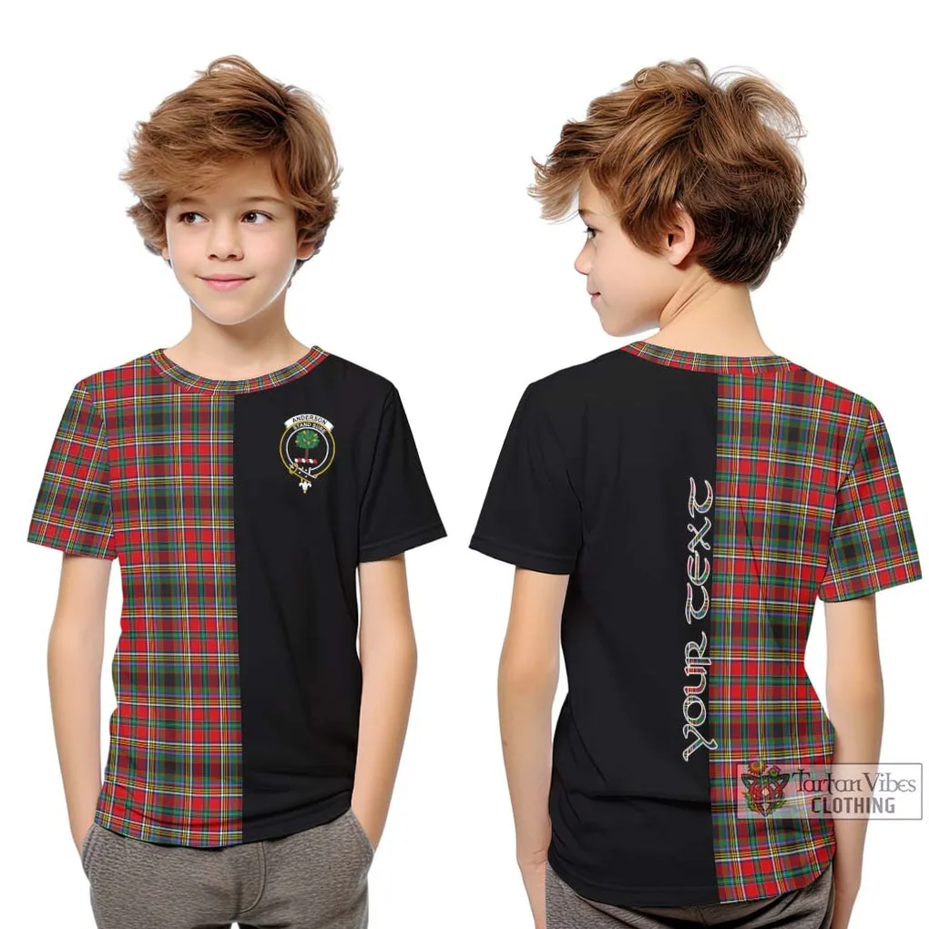 Anderson of Arbrake Tartan Kid T-Shirt with Family Crest and Half Of Me Style