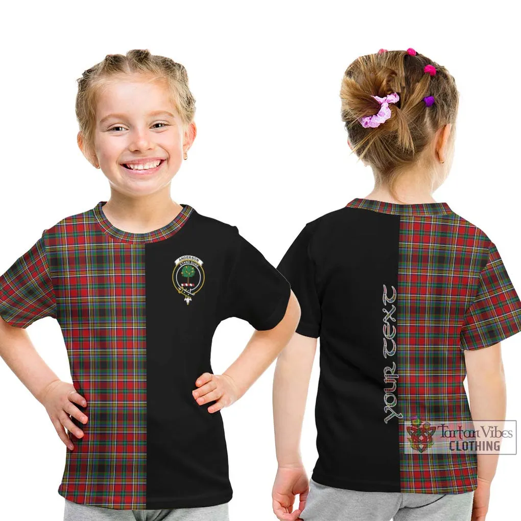 Anderson of Arbrake Tartan Kid T-Shirt with Family Crest and Half Of Me Style