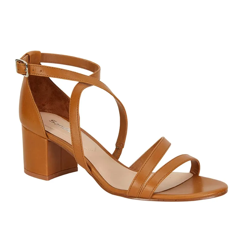 Andie Heel in Cognac Leather