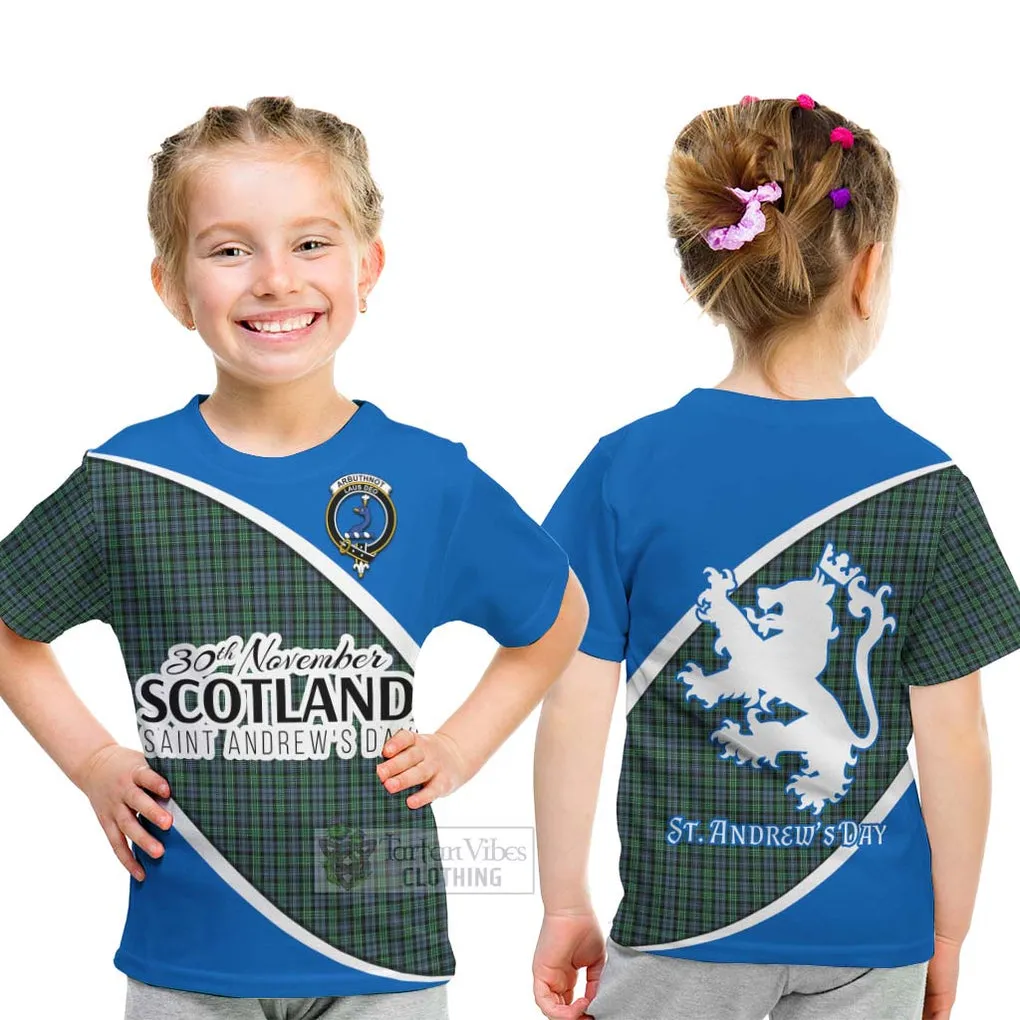 Arbuthnot Family Crest Tartan Kid T-Shirt Celebrate Saint Andrew's Day in Style