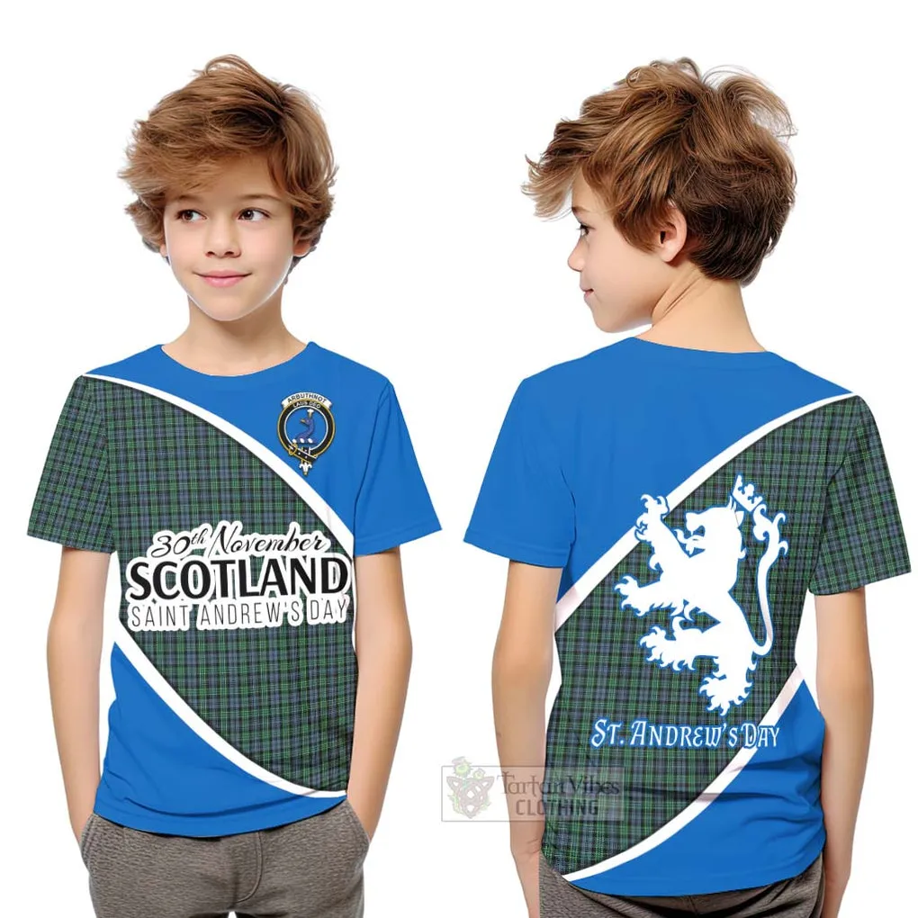 Arbuthnot Family Crest Tartan Kid T-Shirt Celebrate Saint Andrew's Day in Style