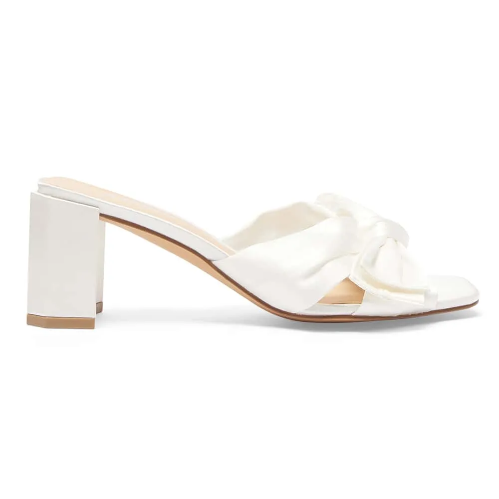 Aria Heel in Ivory Satin