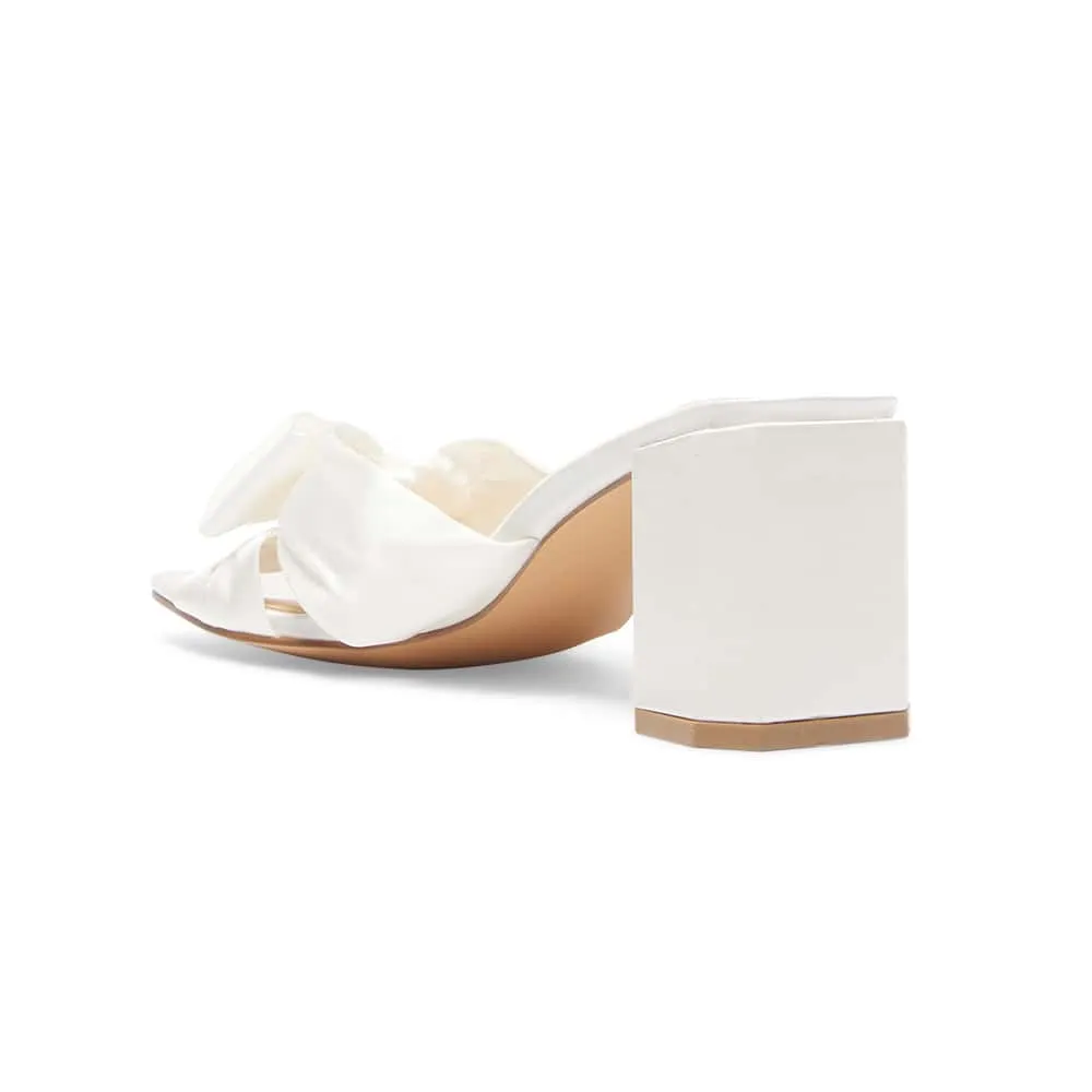 Aria Heel in Ivory Satin