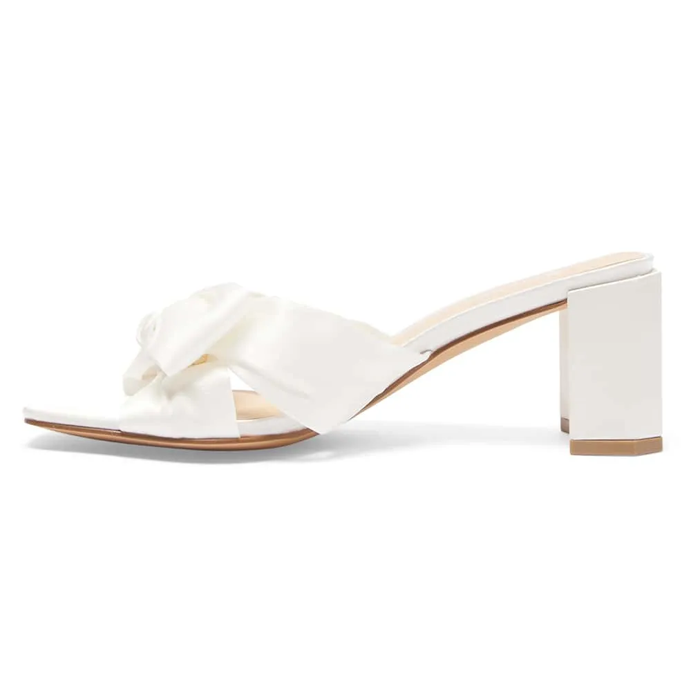 Aria Heel in Ivory Satin