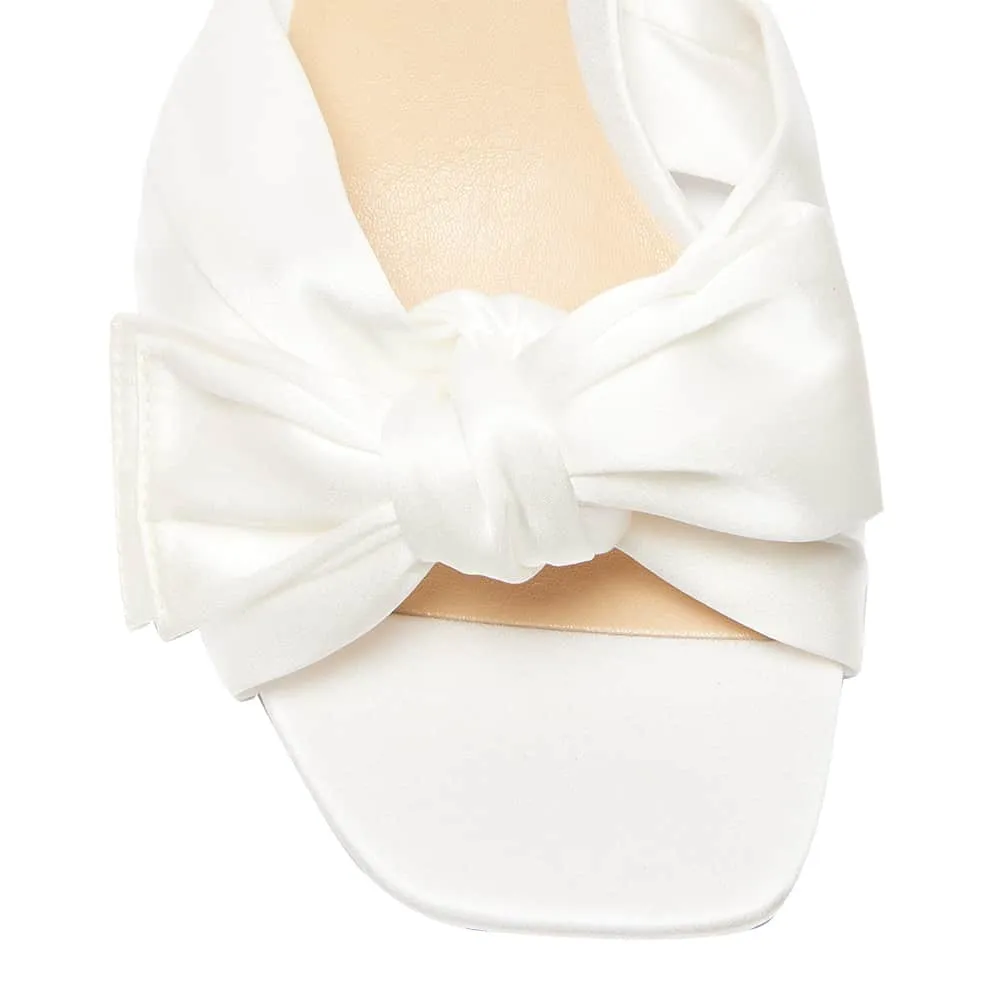 Aria Heel in Ivory Satin