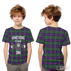 Armstrong Modern Tartan Kid T-Shirt with Family Crest DNA In Me Style