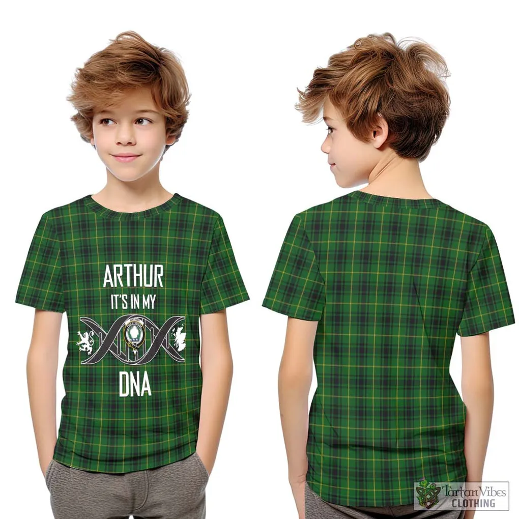 Arthur Tartan Kid T-Shirt with Family Crest DNA In Me Style