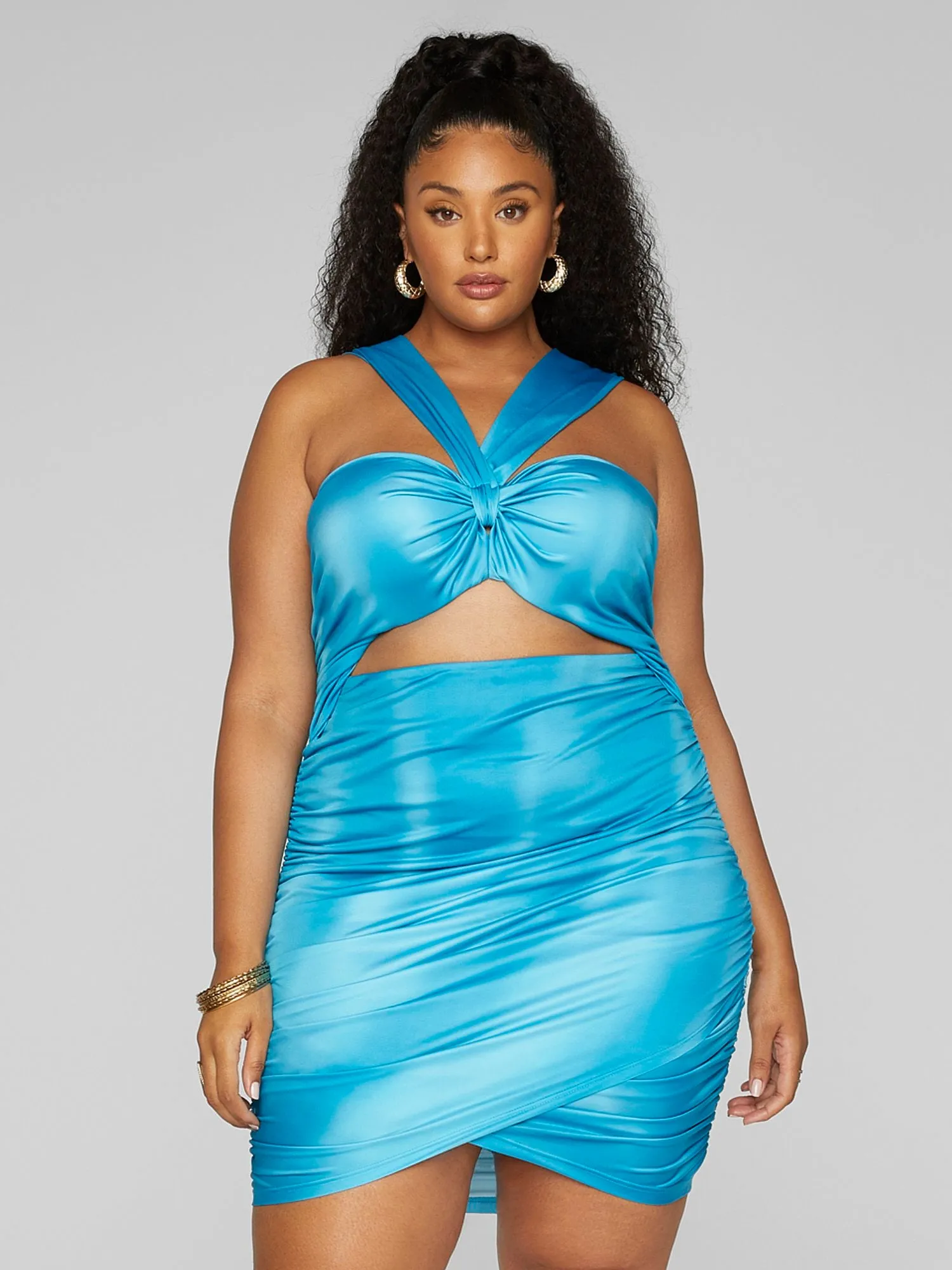 Ashlyn Ombre Cutout Ruched Dress