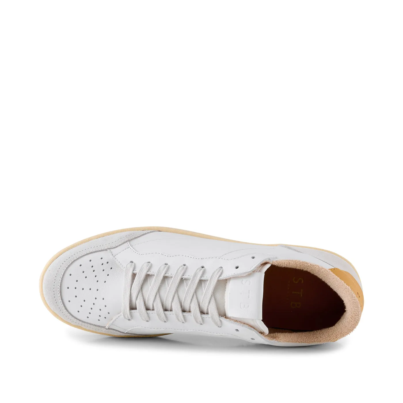 Babtiste sneaker leather - WHITE / ORANGE