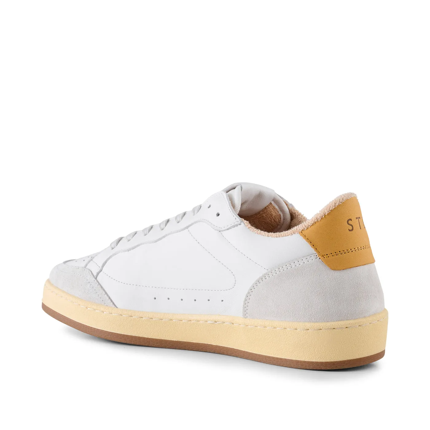 Babtiste sneaker leather - WHITE / ORANGE