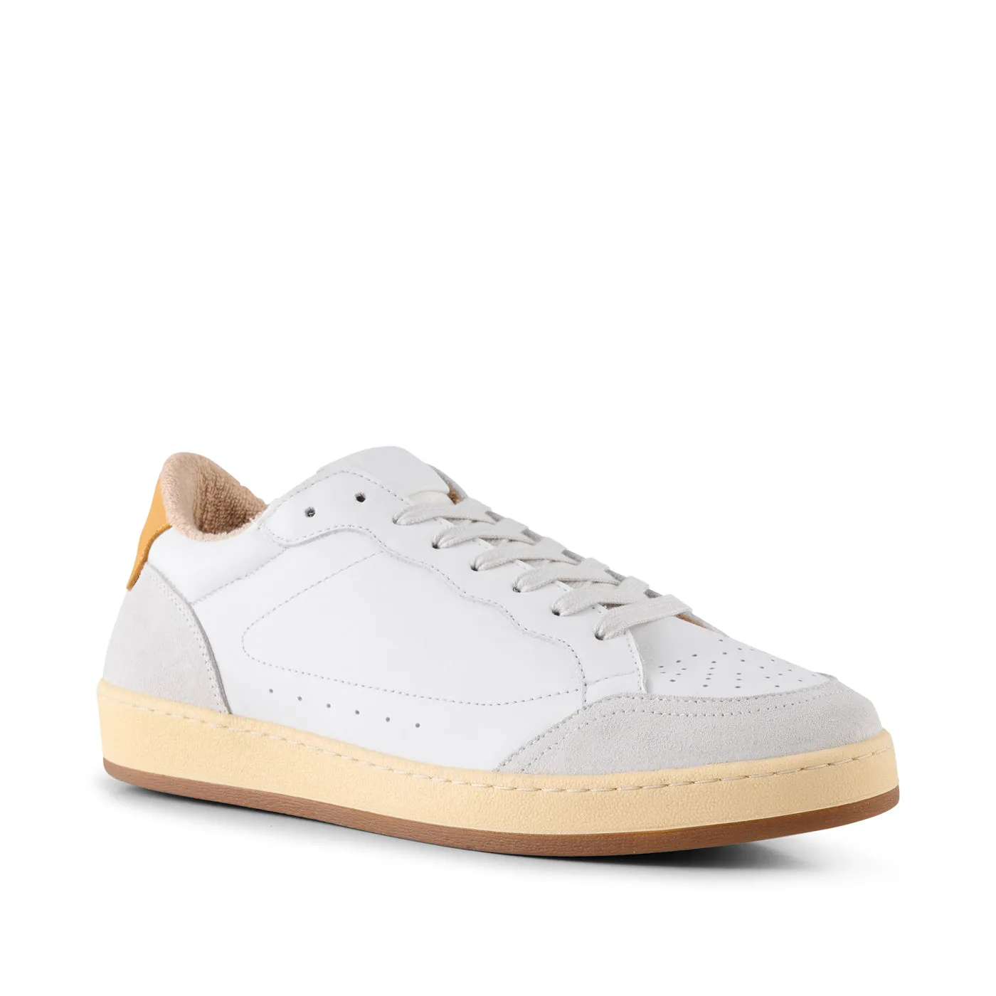 Babtiste sneaker leather - WHITE / ORANGE