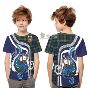 Bailey Modern Tartan Kid T-Shirt with Epic Bagpipe Style