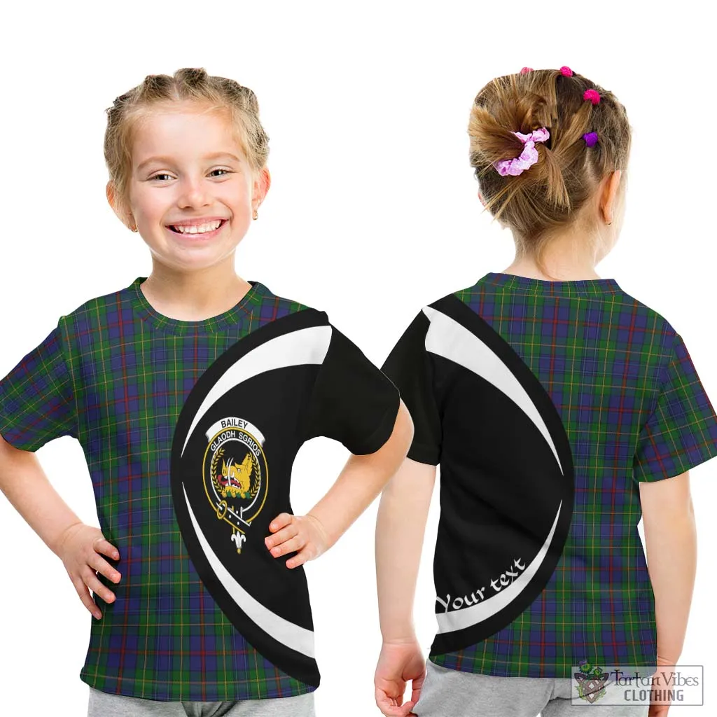 Bailey Tartan Kid T-Shirt with Family Crest Circle Style