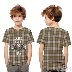 Baillie Dress Tartan Kid T-Shirt with Family Crest DNA In Me Style