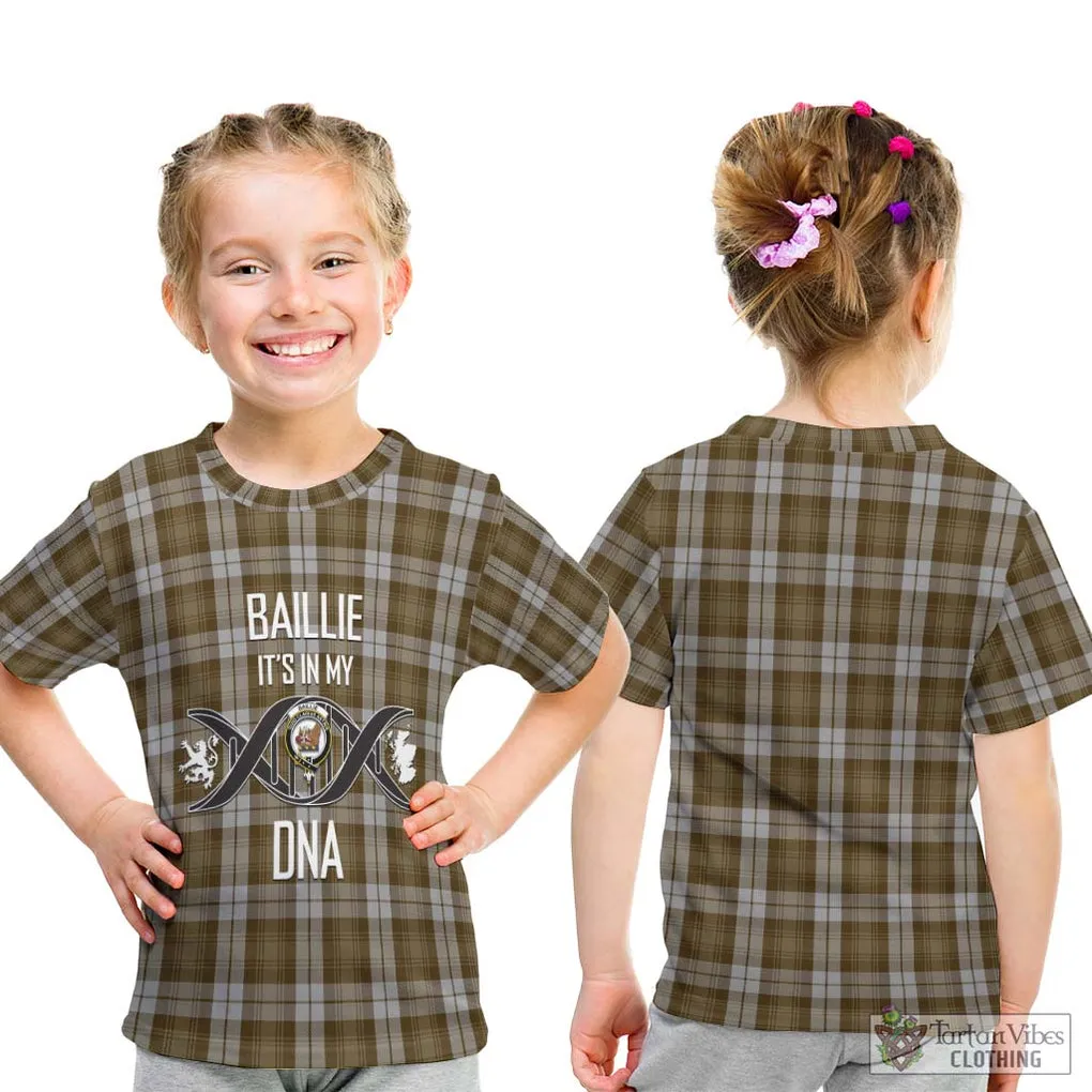 Baillie Dress Tartan Kid T-Shirt with Family Crest DNA In Me Style