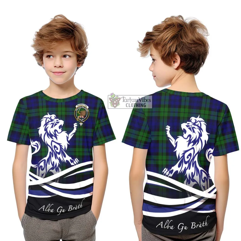 Bannatyne Tartan Kid T-Shirt with Alba Gu Brath Regal Lion Emblem