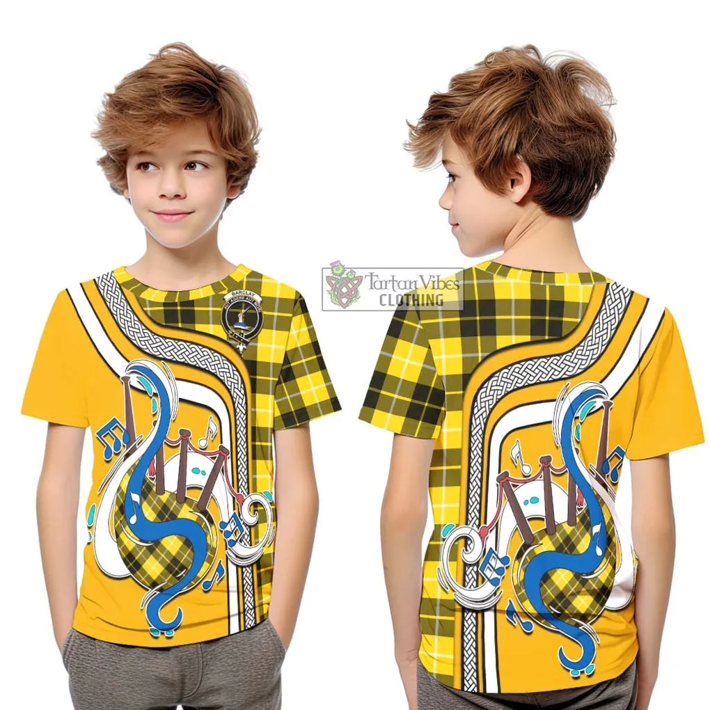 Barclay Dress Modern Tartan Kid T-Shirt with Epic Bagpipe Style