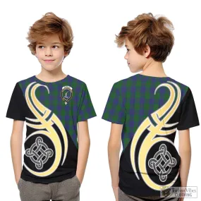 Barclay Tartan Kid T-Shirt with Family Crest and Celtic Symbol Style