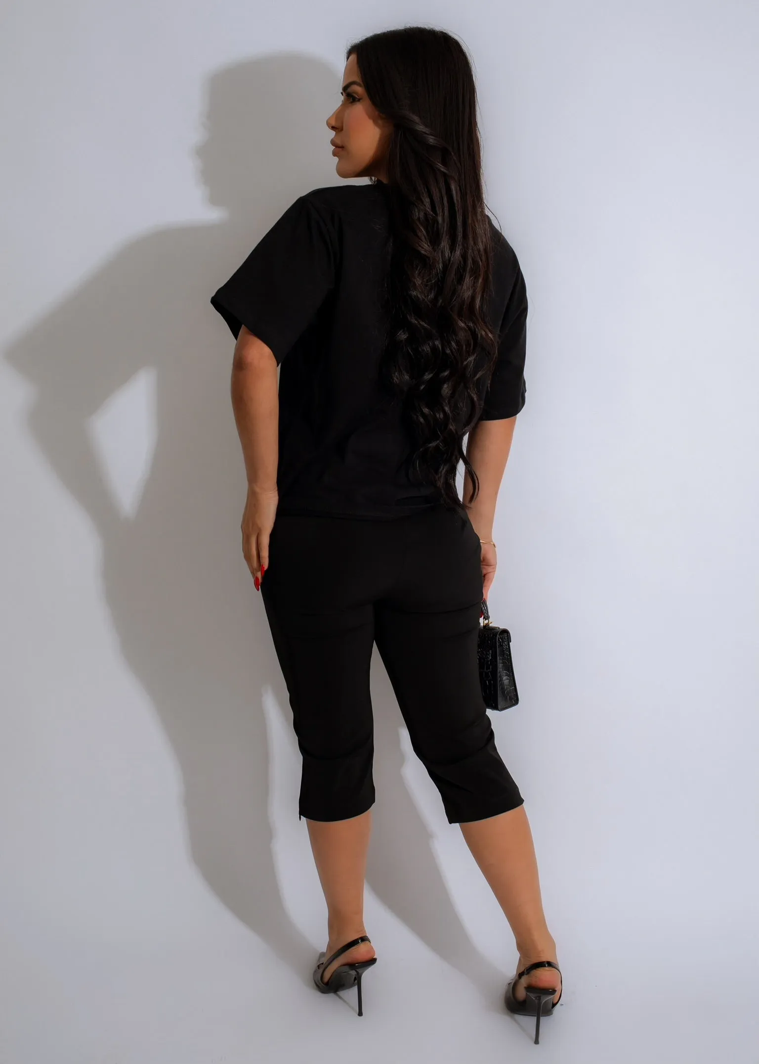 Be Your Girl Cherry Long Top Black