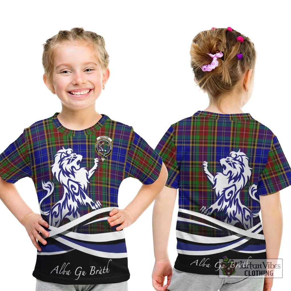 Beattie Tartan Kid T-Shirt with Alba Gu Brath Regal Lion Emblem