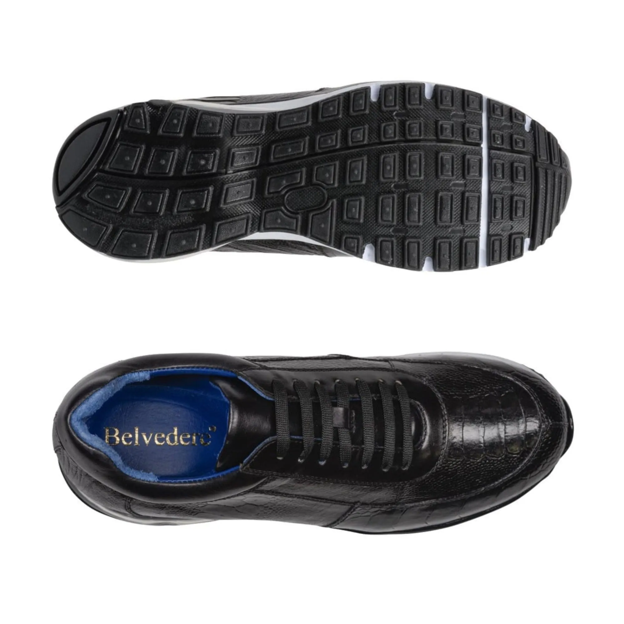 Belvedere Todd in Black Genuine Ostrich Sneakers