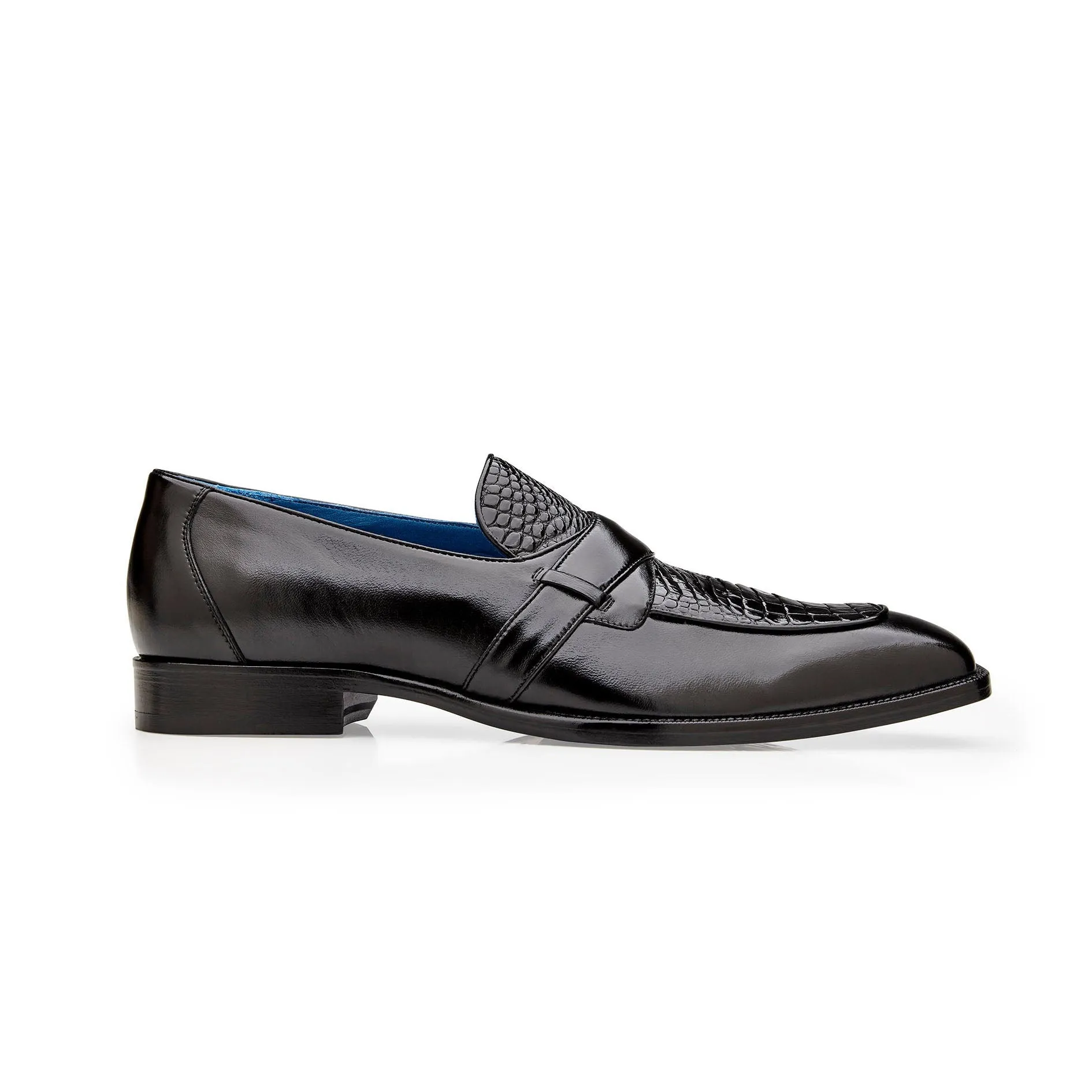 Belvedere Tornado in Black American Alligator and Italian Calf Leather Loafers