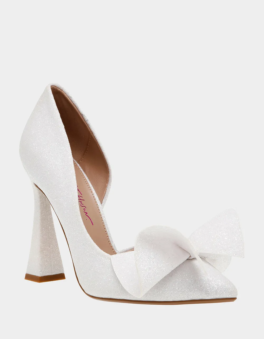 Betsey Johnson Nobble Bow Heel in Ivory