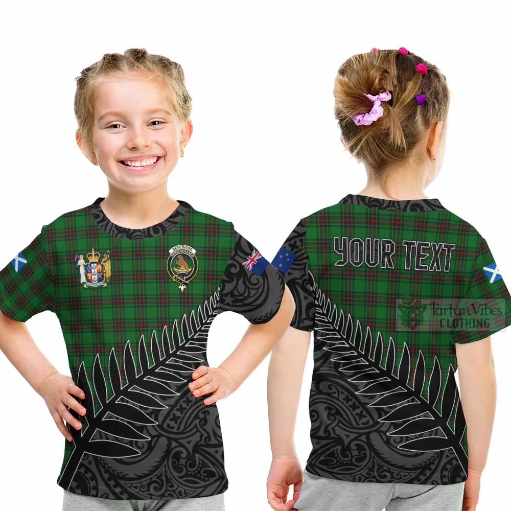 Beveridge Crest Tartan Kid T-Shirt with New Zealand Silver Fern Half Style