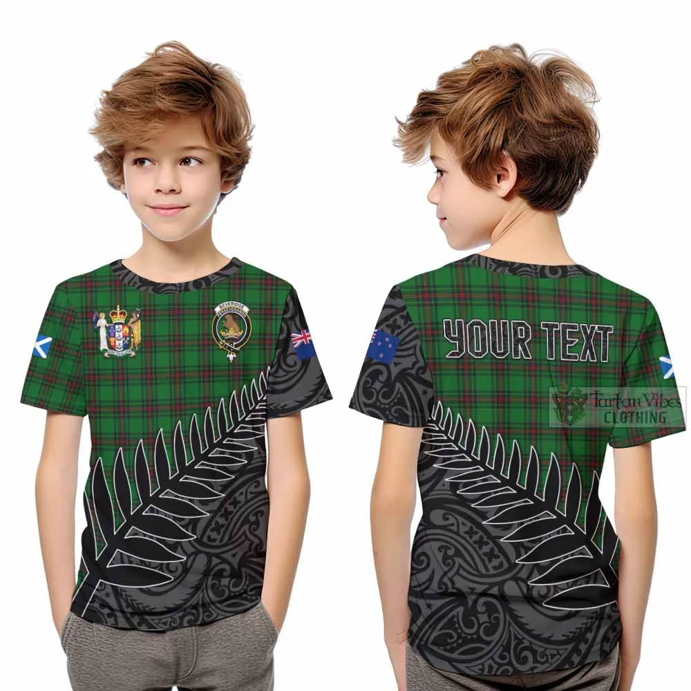 Beveridge Crest Tartan Kid T-Shirt with New Zealand Silver Fern Half Style