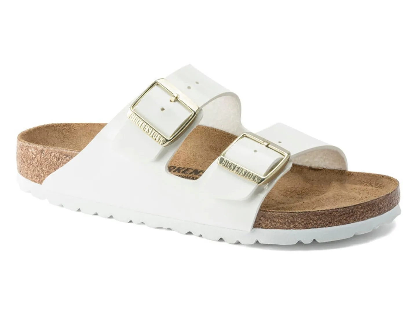 Birkenstock: Arizona Birko-Flor Patent in White