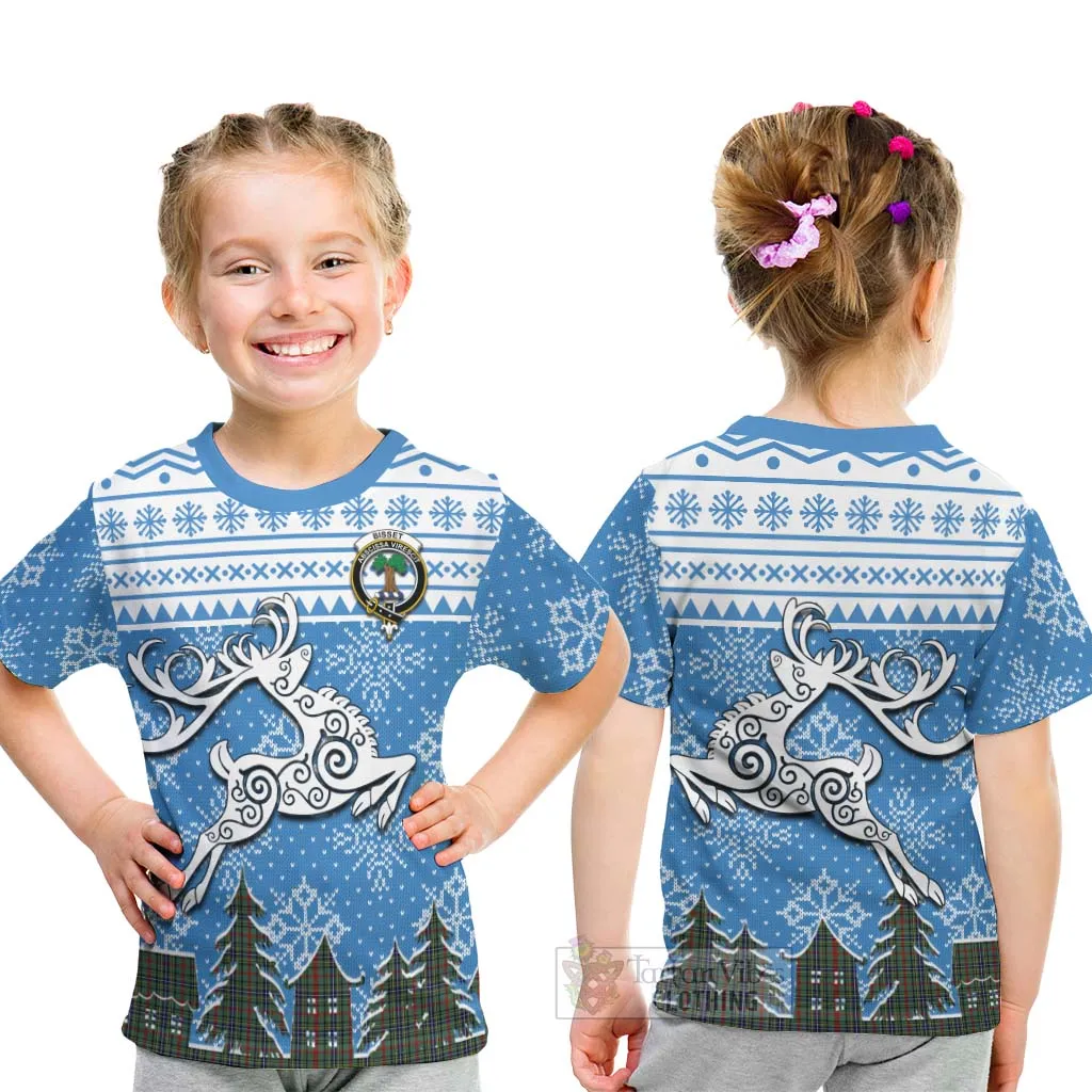 Bisset Clan Christmas Kid T-Shirt Celtic Reindeer Style