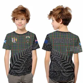 Bisset Crest Tartan Kid T-Shirt with New Zealand Silver Fern Half Style