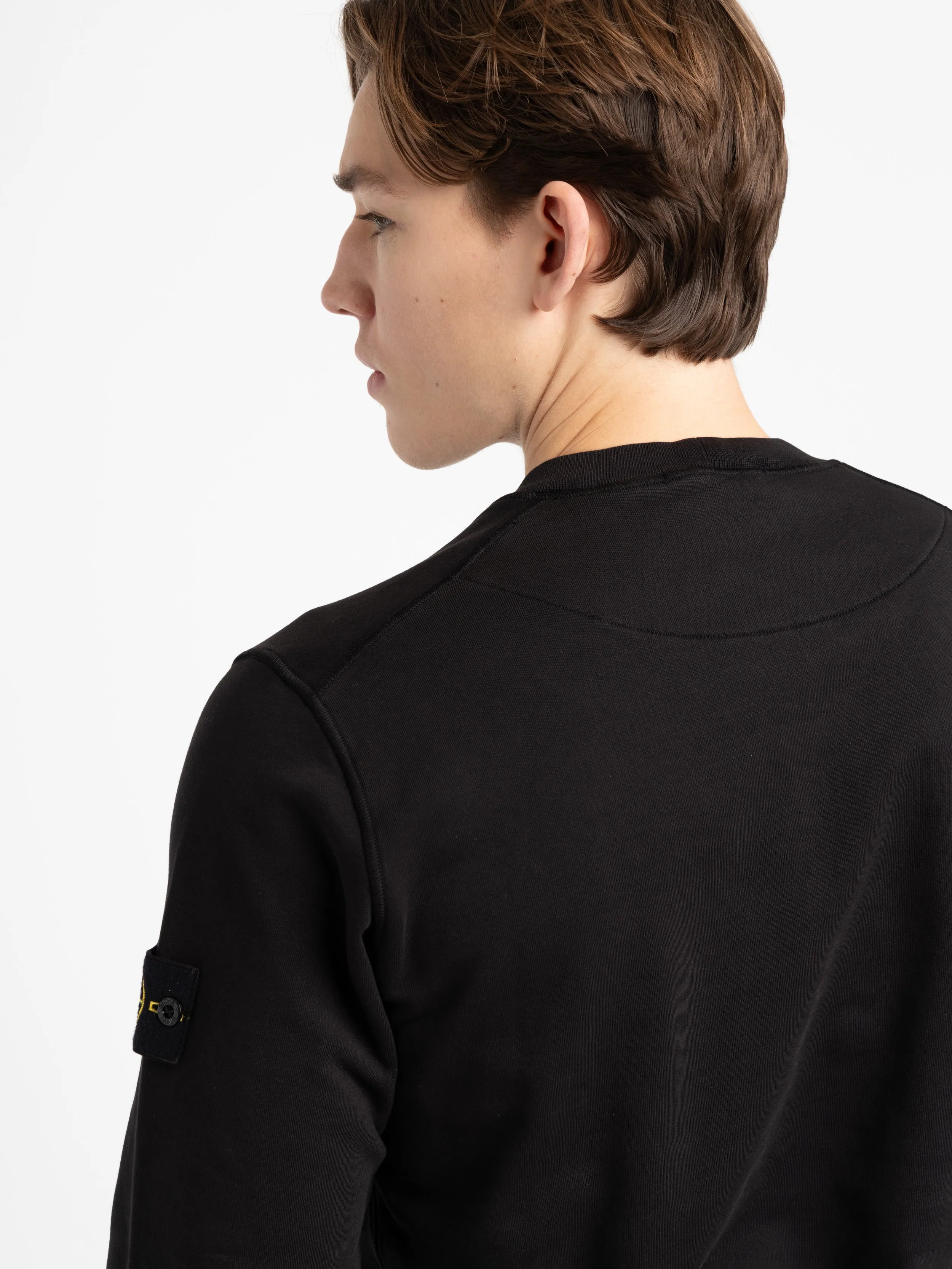 Black Cotton Crewneck Sweatshirt