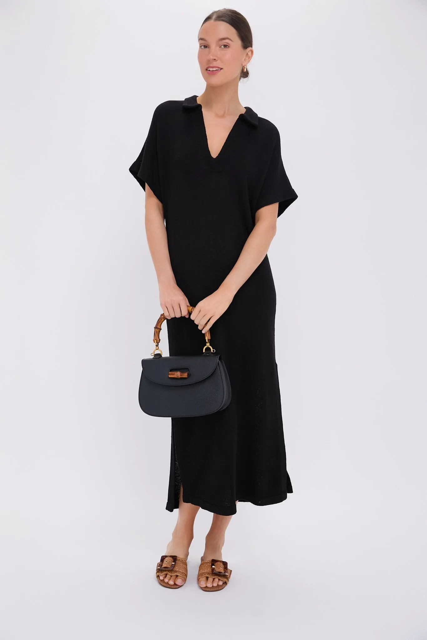 Black Knit Maren Polo Dress