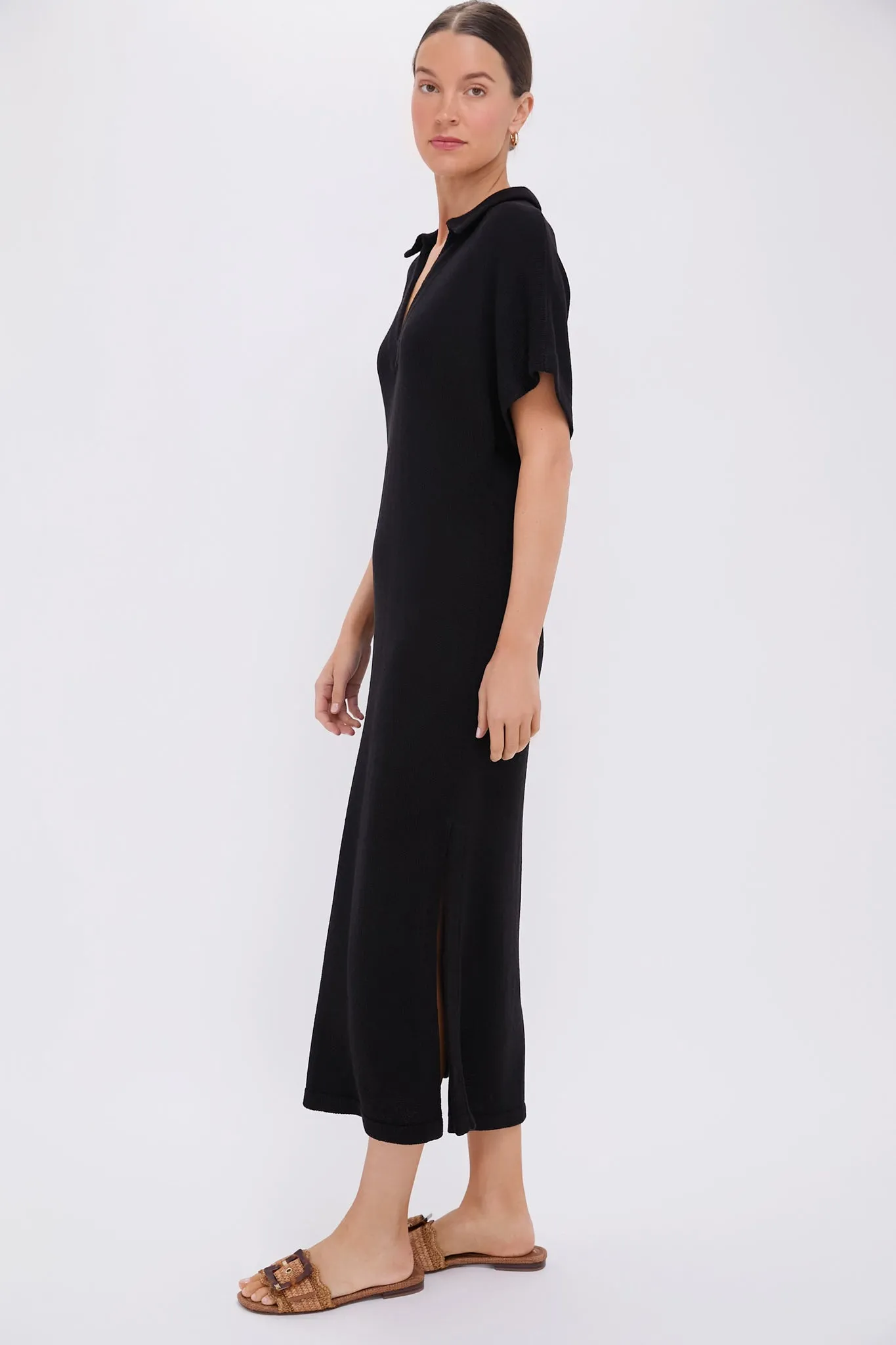 Black Knit Maren Polo Dress