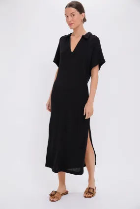 Black Knit Maren Polo Dress